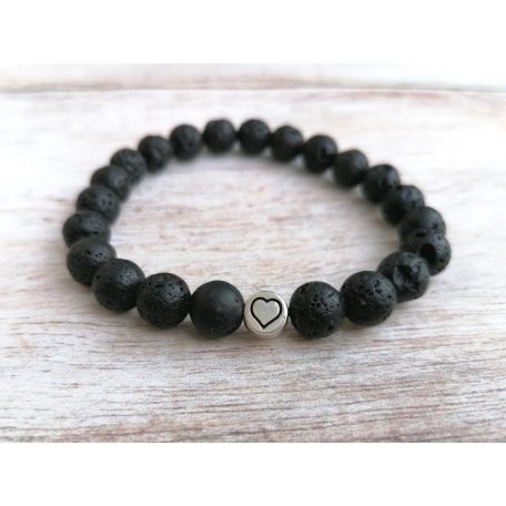 Páros ásvány karkötő - Black & White LOVE